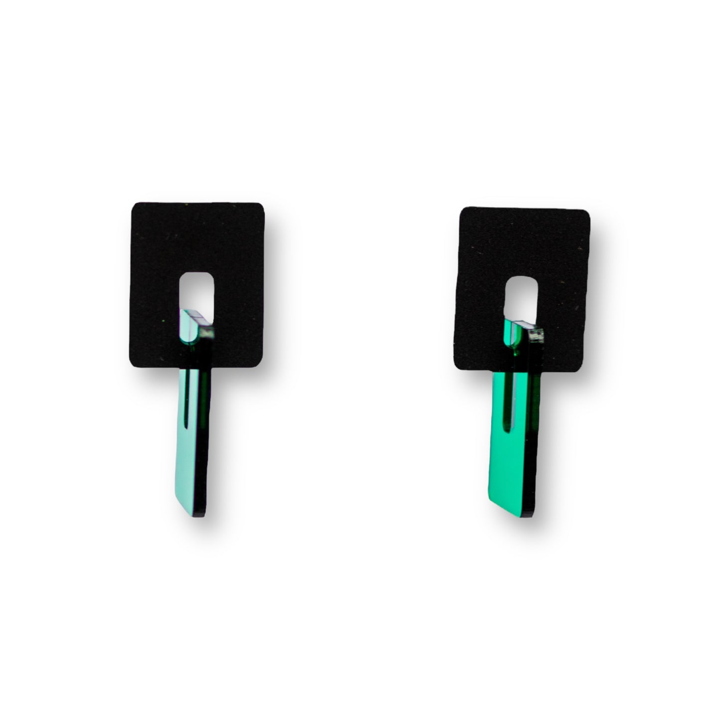Linked Earrings Black and Green