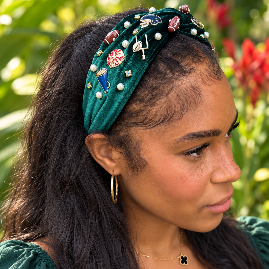 Midnight Green Game Day Charm Headband