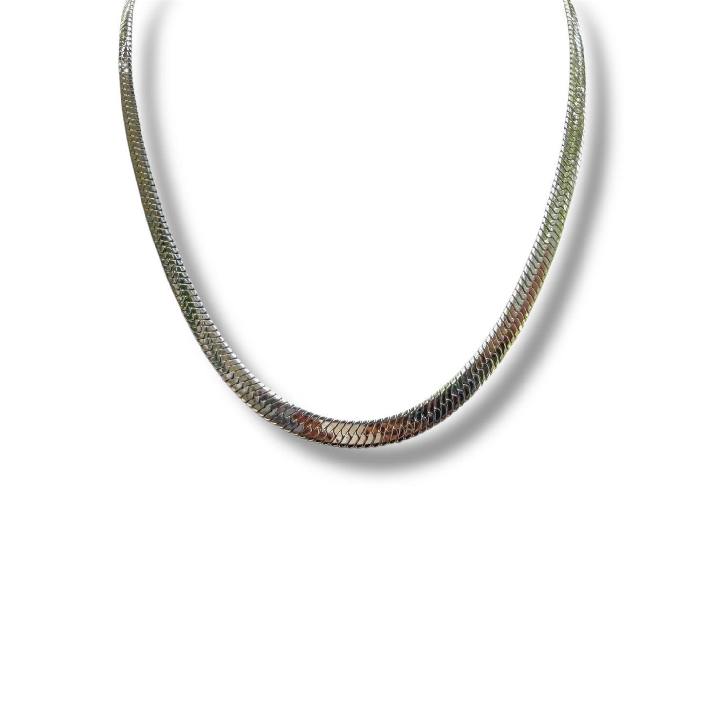 Silver Herringbone Necklace