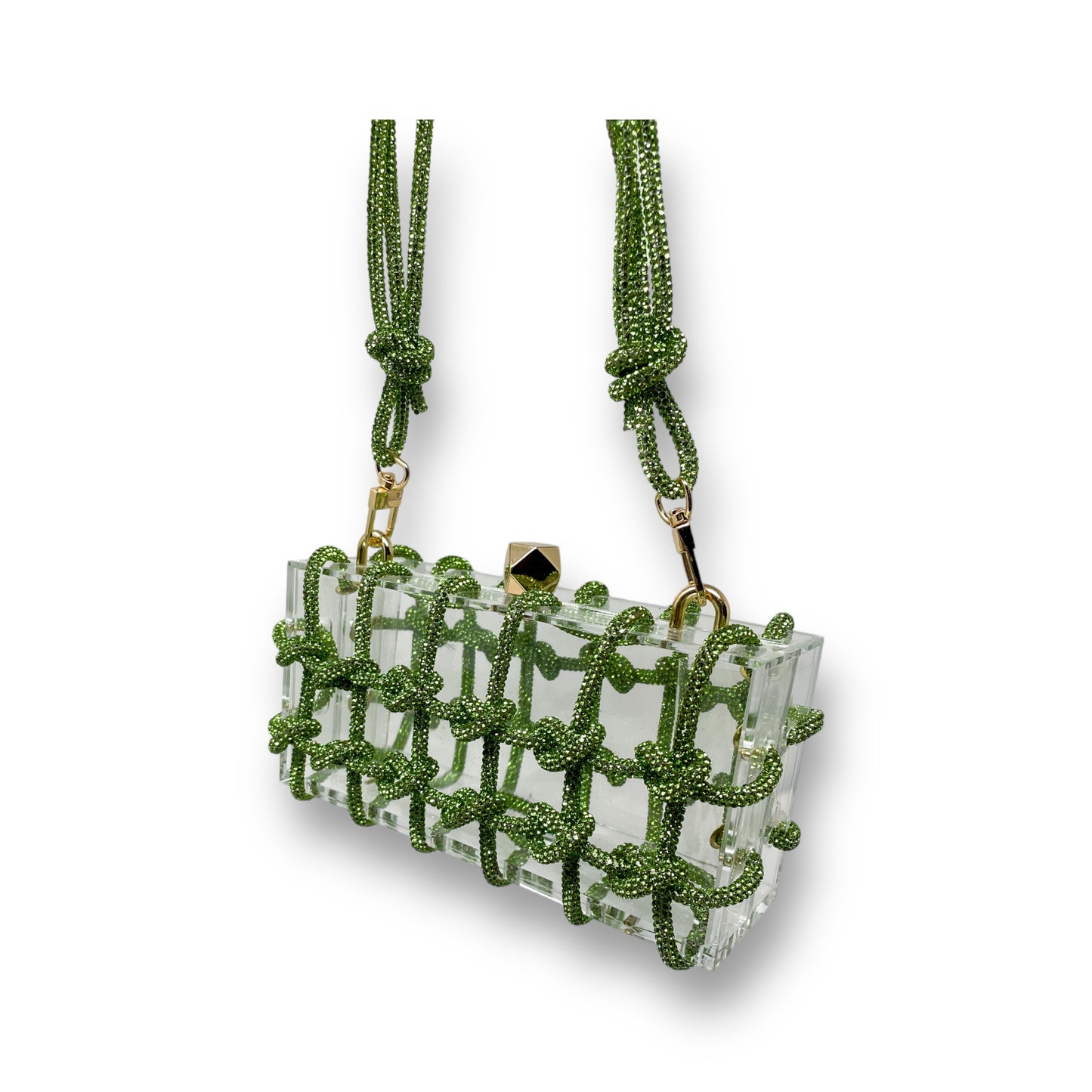 Green rhinestone acrylic bag