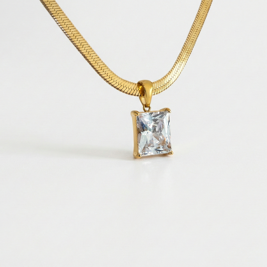 Luxe Ice Herringbone Necklace