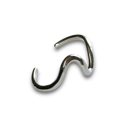 Silver Stainless Steel Wavy Cuff Bangle – Elegant Minimalist Bracelet for Everyday Wear