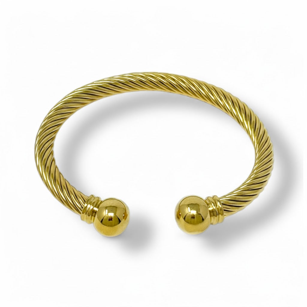 Gold Cable Cuff Bracelet