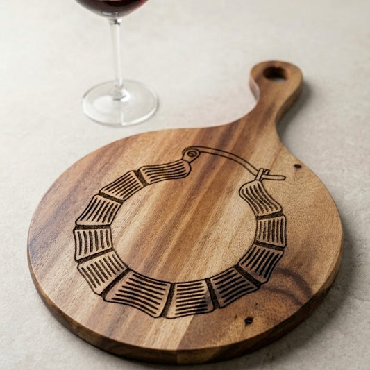 Bamboo Earring Engraved Charcuterie Board