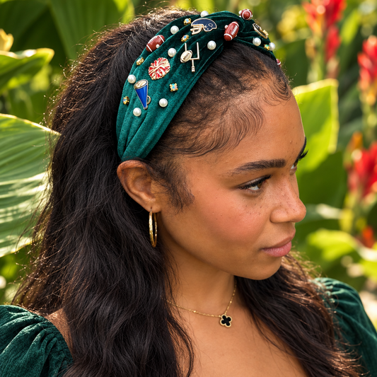 Midnight Green Game Day Charm Headband