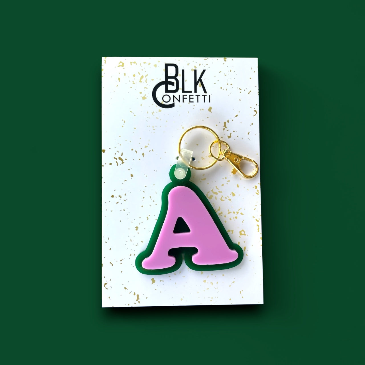 Pink and Green Letter Keychain