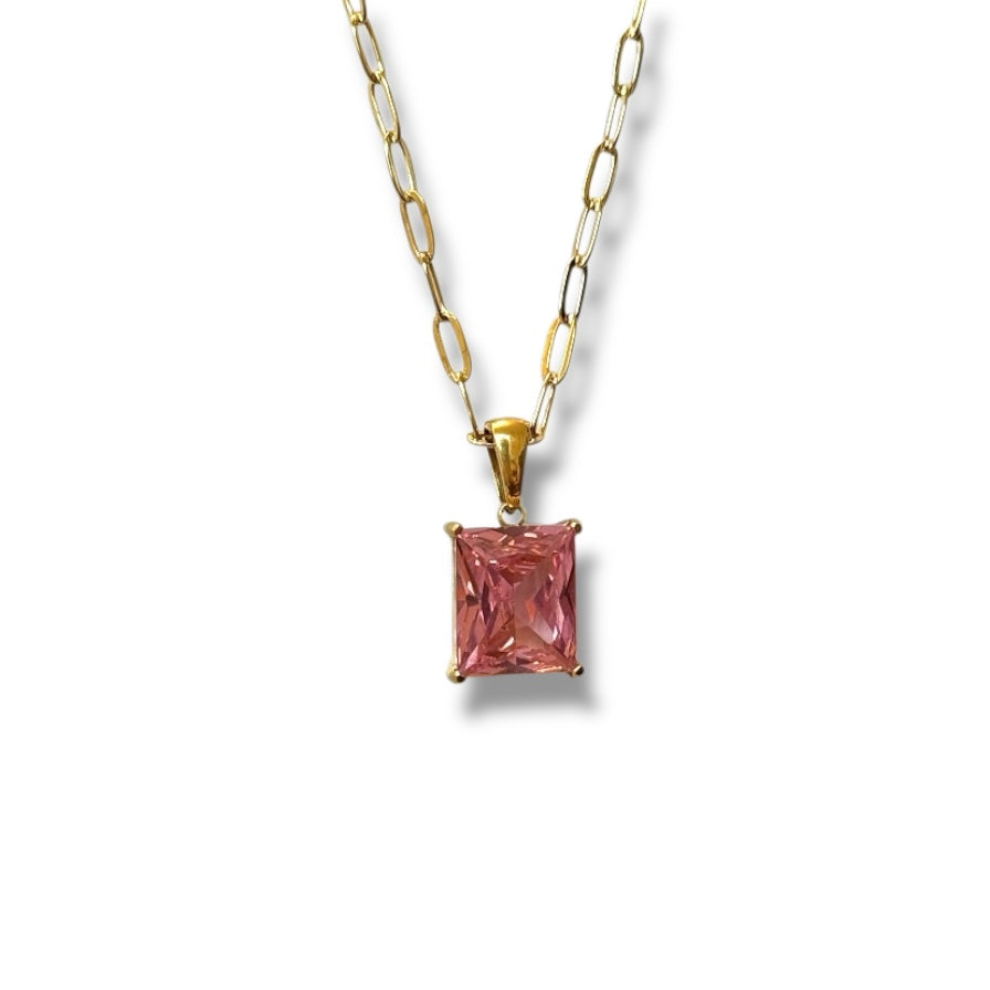 Pretty in Pink Paperclip Necklace