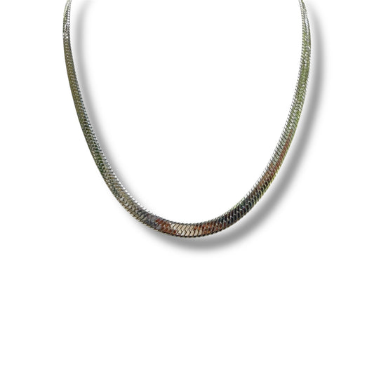 Silver Herringbone Necklace
