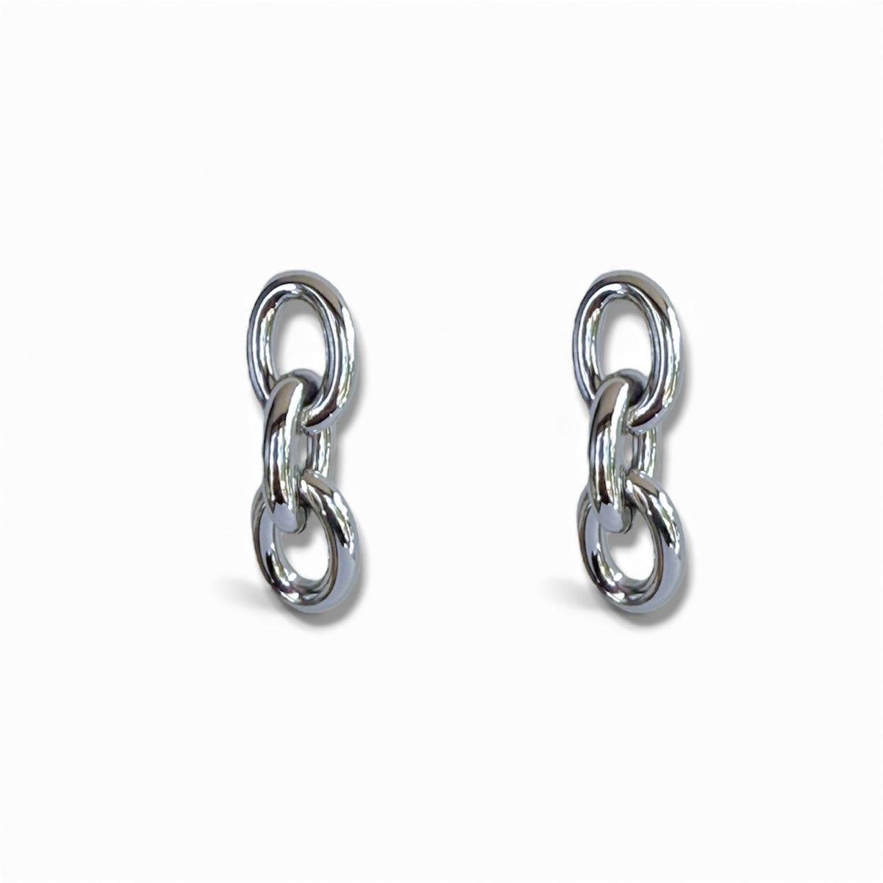 Silver Linked Drop Earrings