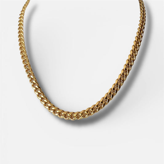 Classic Gold Curb Chain Necklace