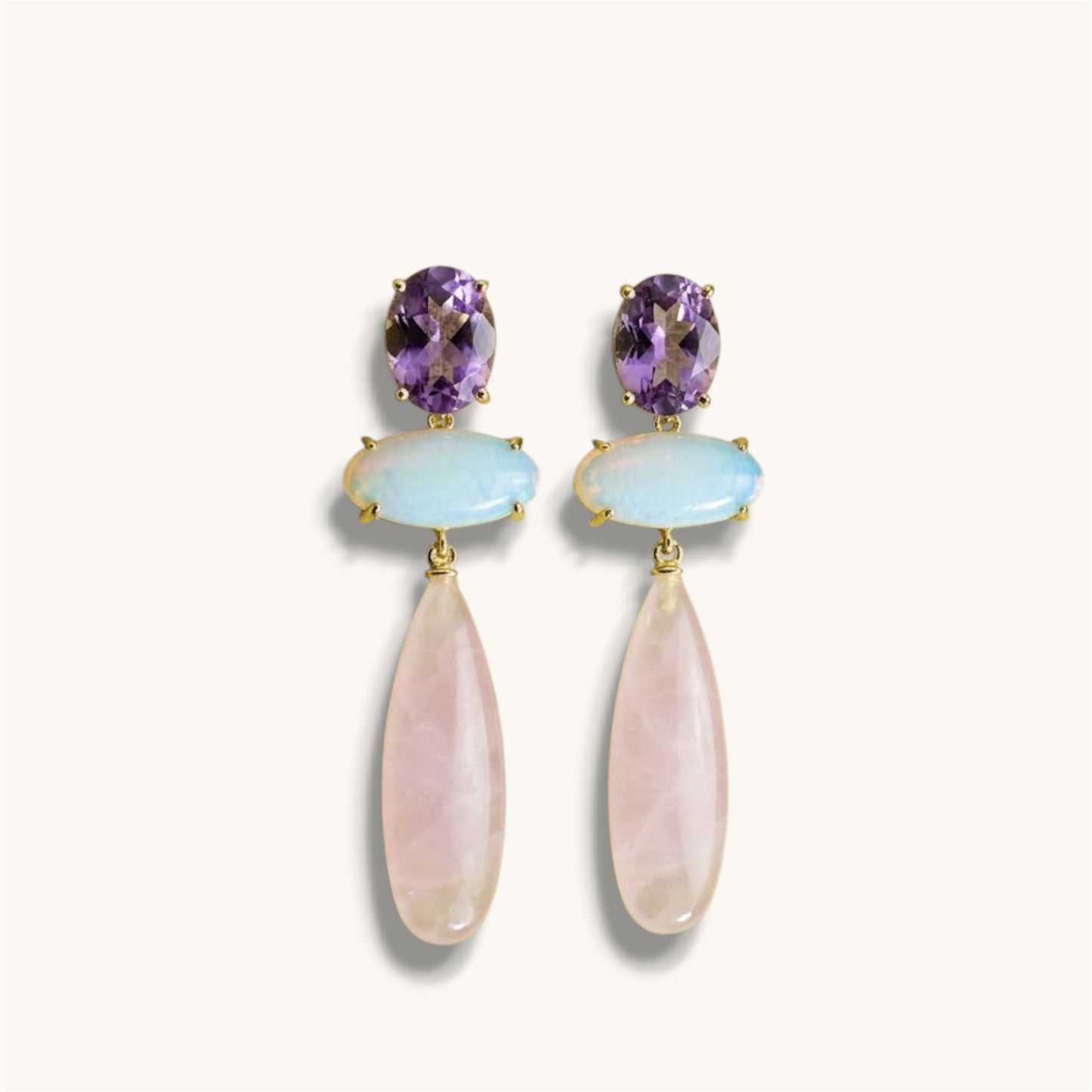 Isla Multi-Stone Drop Earrings | Gold Plated