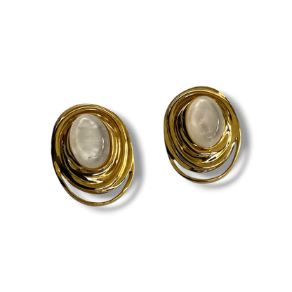 Aurelia Pearl Sculptural Earrings | Tarnish-Resistant Stainless Steel