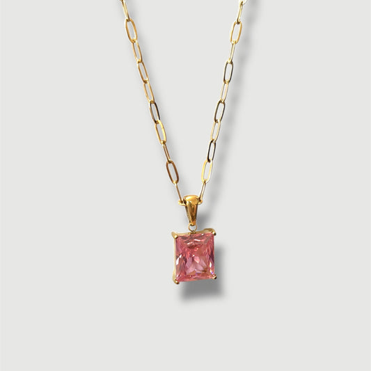 Pretty in Pink Paperclip Necklace